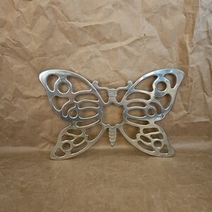 Vintage Leonard Silverplate Butterfly Trivet,  Hot Plate, Wall Hanger 10"x7"